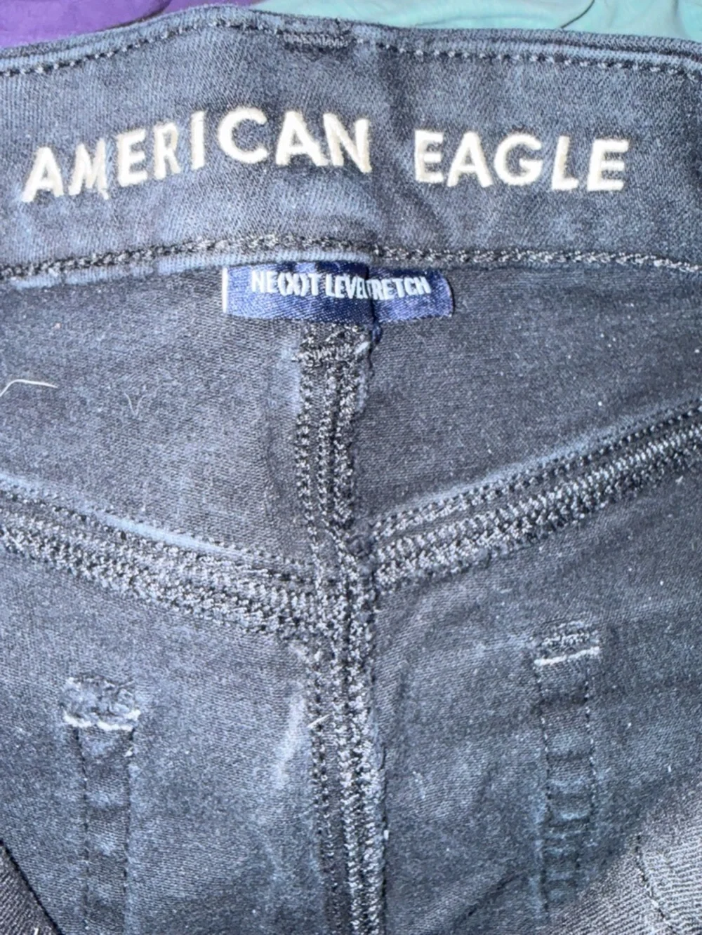 American Eagle Outfitters Black High-Rise Cuffed Denim Shorts